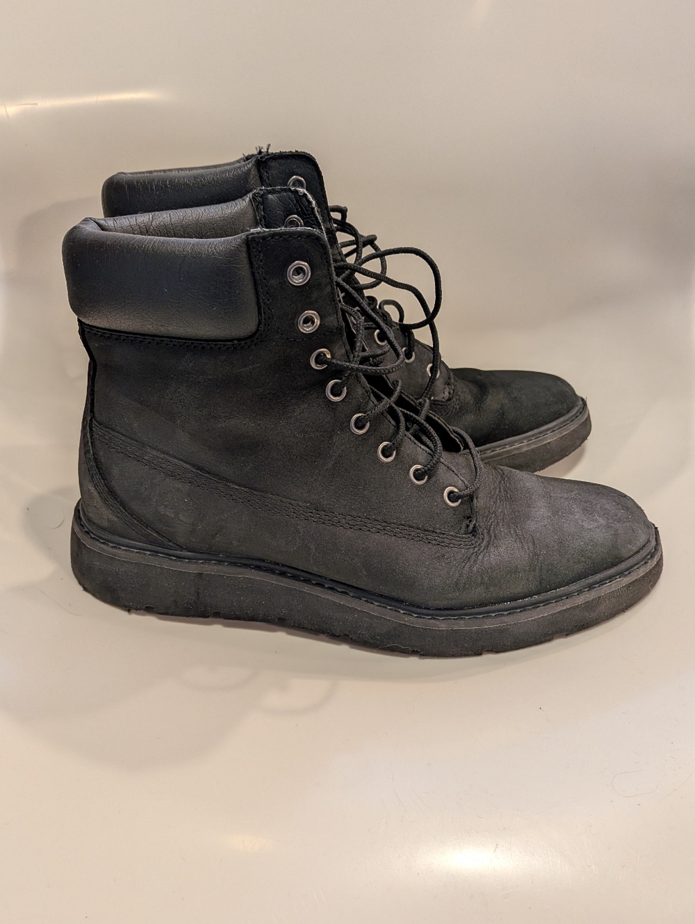 Timberland Black Lace-Up Leather Work Boots